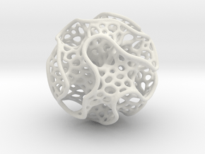 X-mas ball Voronoi Gyroid in White Natural TPE (SLS)