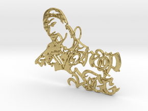 Snoop Doggy Dog Pendant in Natural Brass