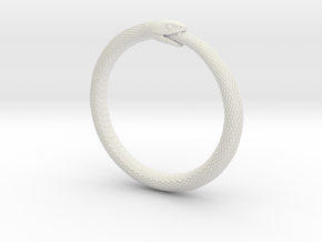Snake Bracelet_B03 _ Ouroboros in White Natural Versatile Plastic: Medium