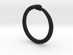 Snake Bracelet_B03 _ Ouroboros in Black Smooth Versatile Plastic: Extra Small