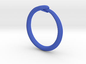 Snake Bracelet_B03 _ Ouroboros in Blue Smooth Versatile Plastic: Extra Small