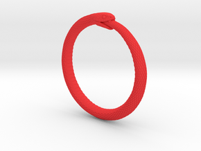 Snake Bracelet_B03 _ Ouroboros in Red Smooth Versatile Plastic: Extra Small