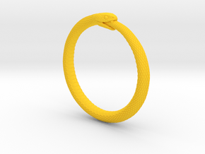 Snake Bracelet_B03 _ Ouroboros in Yellow Smooth Versatile Plastic: Extra Small
