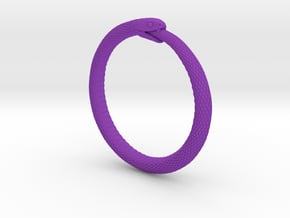 Snake Bracelet_B03 _ Ouroboros in Purple Smooth Versatile Plastic: Extra Small