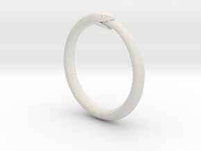 Snake Bracelet_B03 _ Ouroboros in White Natural Versatile Plastic: Small