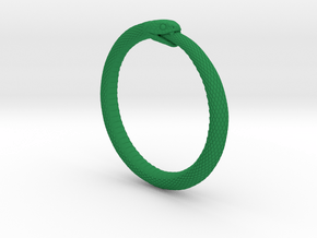 Snake Bracelet_B03 _ Ouroboros in Green Smooth Versatile Plastic: Small