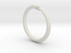Snake Bracelet_B03 _ Ouroboros in White Natural Versatile Plastic: Large