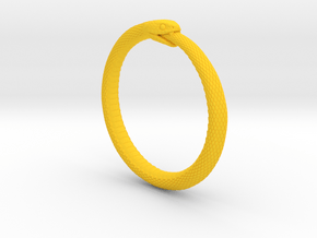 Snake Bracelet_B03 _ Ouroboros in Yellow Smooth Versatile Plastic: Large