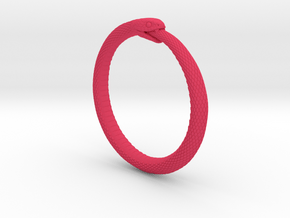 Snake Bracelet_B03 _ Ouroboros in Pink Smooth Versatile Plastic: Large