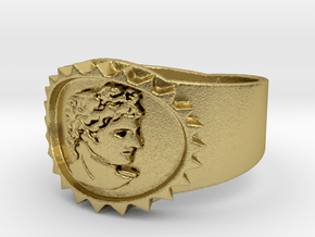 Solar Ring of Apollo (Original) in Natural Brass: 9.75 / 60.875