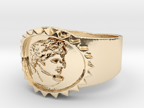 Solar Ring of Apollo (Original) in 14k Gold Plated Brass: 9.75 / 60.875