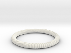 Snake Bracelet_B04 _ Mobius in White Natural Versatile Plastic: Extra Small