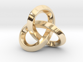 Trefoil Knot Pendant-Tetragon in 9K Yellow Gold 
