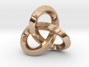 Trefoil Knot Pendant-Tetragon in 9K Rose Gold 