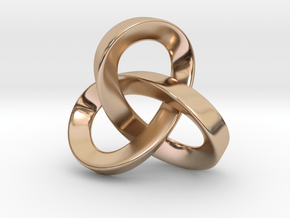 Trefoil Knot Pendant-Triangle in 9K Rose Gold 