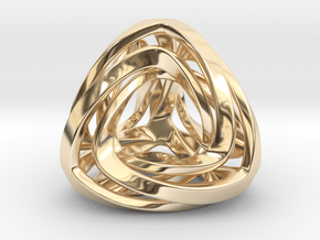 Twisted Tetrahedron  Pendant in 9K Yellow Gold 