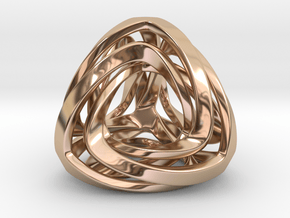 Twisted Tetrahedron  Pendant in 9K Rose Gold 
