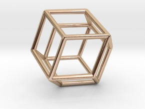 Rhombic Dodecahedron Pendant in 9K Rose Gold 