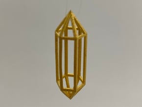 Crystal Pendant 3 in Polished Gold Steel