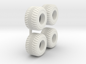 1/64 750/45R22.5 Tire in White Natural Versatile Plastic