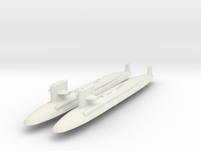USS Sturgeon SSN-637 waterline in White Natural Versatile Plastic: 1:1200