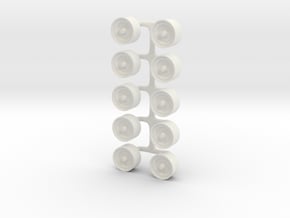 1/64 15in Flat tread implement wheel in White Natural Versatile Plastic