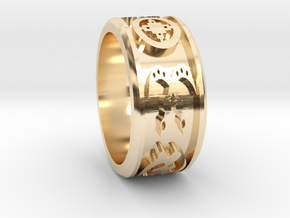 Bague Adinkra in 14k Gold Plated Brass: 5 / 49