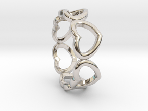 Bague Heart in Rhodium Plated Brass: 4 / 46.5