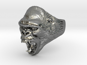 Bague Gorilla Power in Fine Detail Polished Silver: 5 / 49