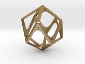 D20 Loop Dice (oversized) in Polished Gold Steel