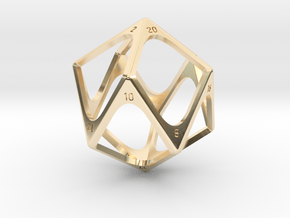 D20 Loop Dice (oversized) in 14k Gold Plated Brass