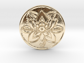 Lotus Flower Created by Distropic AI Small in 14K Yellow Gold