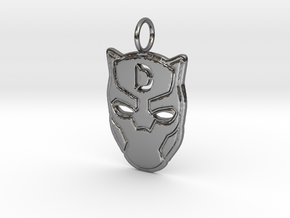 Black Panther D in Fine Detail Polished Silver