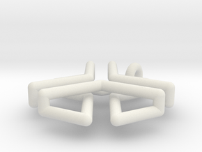 Infinity hexagon pendent / Key chain in White Natural Versatile Plastic