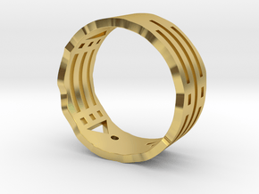 Atlantis Ring - Hollow in Polished Brass: 8 / 56.75