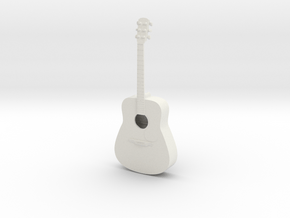 1:12 Scale Acoustic Guitar in White Natural Versatile Plastic