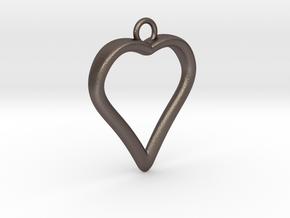 Heart 001 in Polished Bronzed Silver Steel