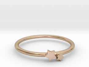Twin Star Ring (Multiple Sizes) in 9K Rose Gold : 4 / 46.5