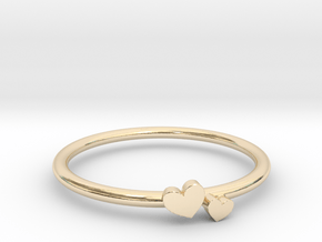 Twin Heart Ring (Multiple Sizes) in 9K Yellow Gold : 4 / 46.5