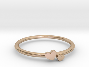 Twin Heart Ring (Multiple Sizes) in 9K Rose Gold : 4 / 46.5