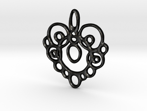 heartcircles2in-inch-- in Matte Black Steel