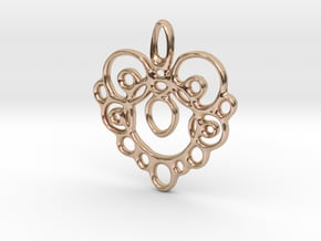 heartcircles2in-inch-- in 14k Rose Gold Plated Brass