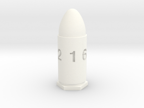 GunCraze 9mm D6 Bullet Dice in White Smooth Versatile Plastic