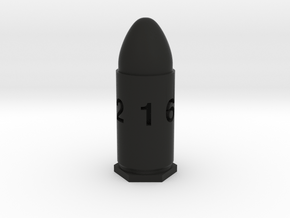 GunCraze 9mm D6 Bullet Dice in Black Smooth Versatile Plastic