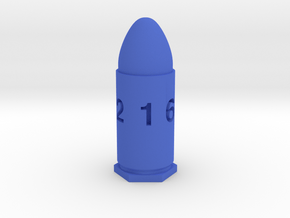 GunCraze 9mm D6 Bullet Dice in Blue Smooth Versatile Plastic
