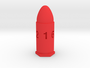 GunCraze 9mm D6 Bullet Dice in Red Smooth Versatile Plastic