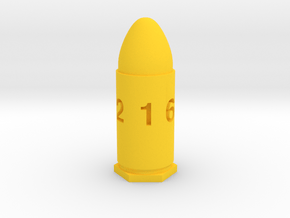 GunCraze 9mm D6 Bullet Dice in Yellow Smooth Versatile Plastic
