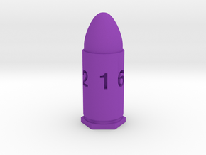 GunCraze 9mm D6 Bullet Dice in Purple Smooth Versatile Plastic