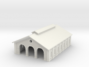 VR Engine Shed  (3 track x 7) 1:160 Scale in White Natural Versatile Plastic