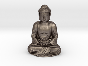 Buddha  in Polished Bronzed Silver Steel